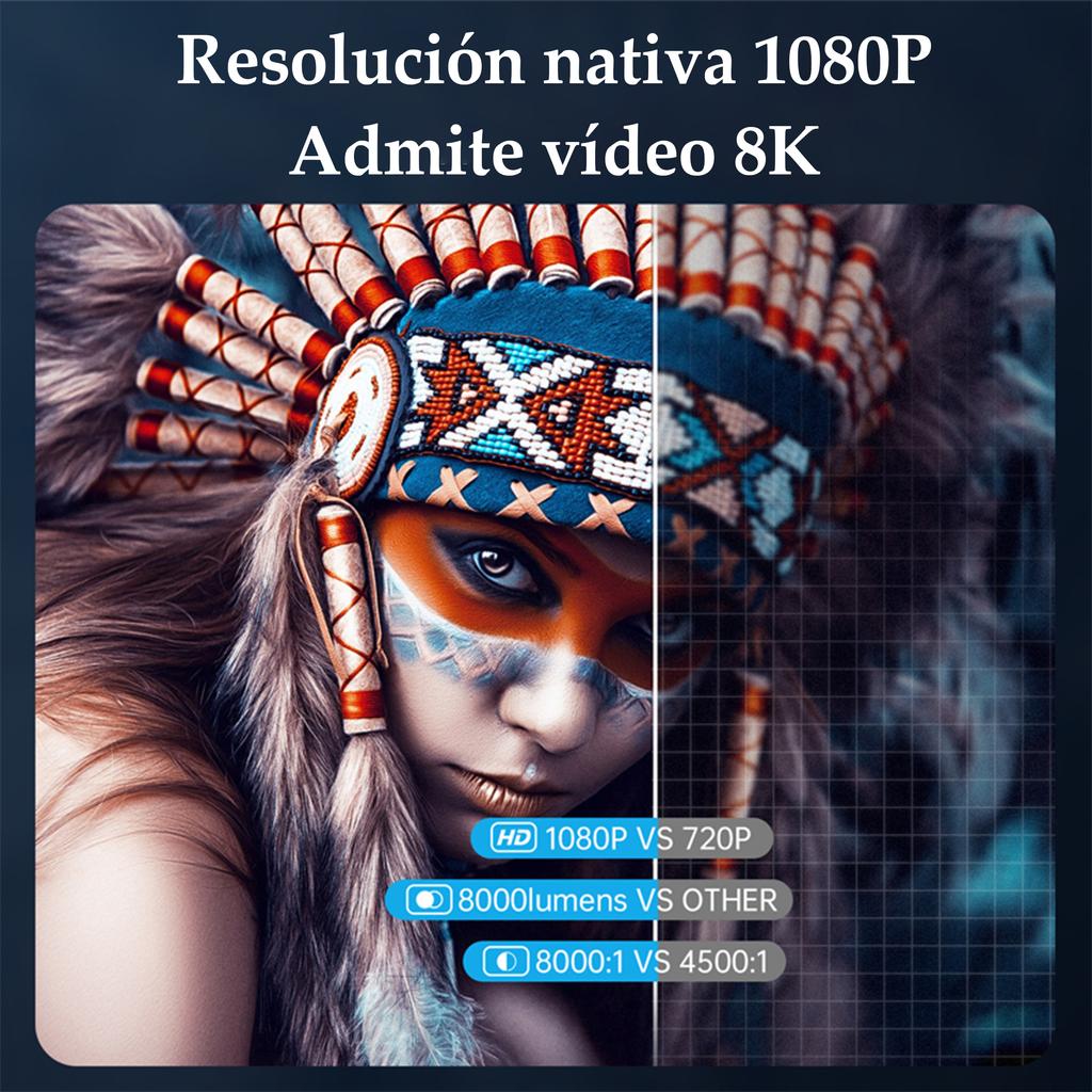 Проектор для смартфона, родной, 1080P, Android, Wi-Fi, 4k, профессиональное видео, Smart TV, домашний кинотеатр, светодиодный 3D HD, Bluetooth