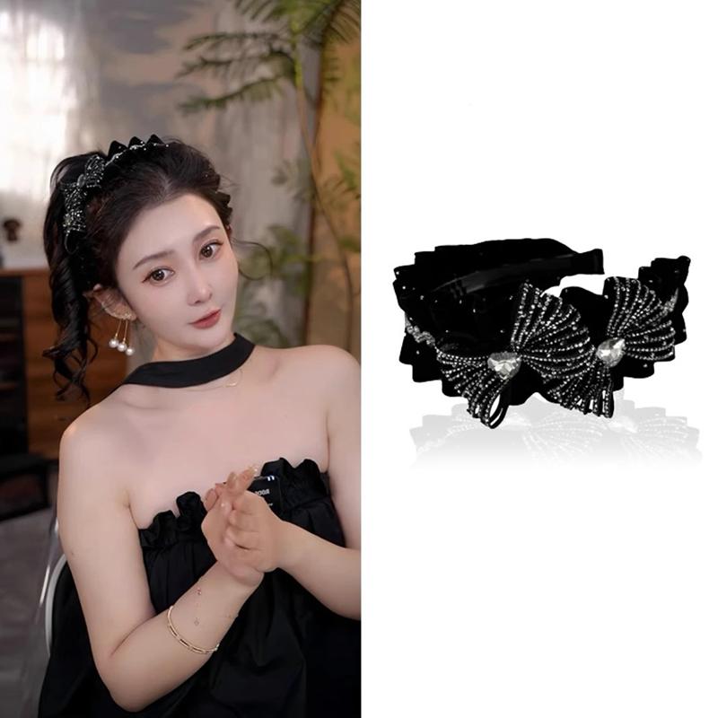 Плиссированные тканевые повязки для волос в виде бабочек для женщин, элегантные французские повязки для волос, аксессуары для волос