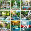 5d Diamond Painting Waterfall Mosaic Nature DIY Diamond Embroidery Swan Rhinestones Pictures Home Decor Craft Kit