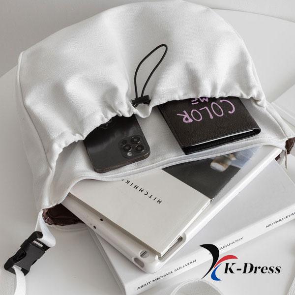 String Pocket Canvas Crossbody Bag (2 Colors)