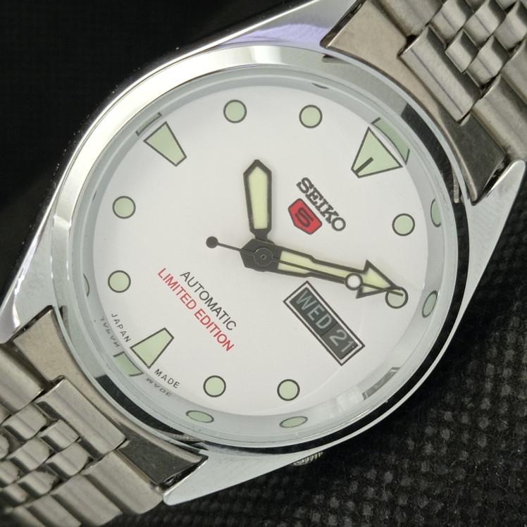 ВОССТАНОВЛЕННЫЕ ВИНТАЖНЫЕ SEIKO 5 АВТОМАТИЧЕСКИЕ 6319A ЯПОНИЯ МУЖСКИЕ D/D БЕЛЫЕ ЧАСЫ a318651-9