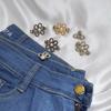 8 Pcs Pant Waist Tightener Alloy Flower Butterfly Buttons Sew-on Waist Extender Buckle for Loose Jeans Skirts DIY Projects