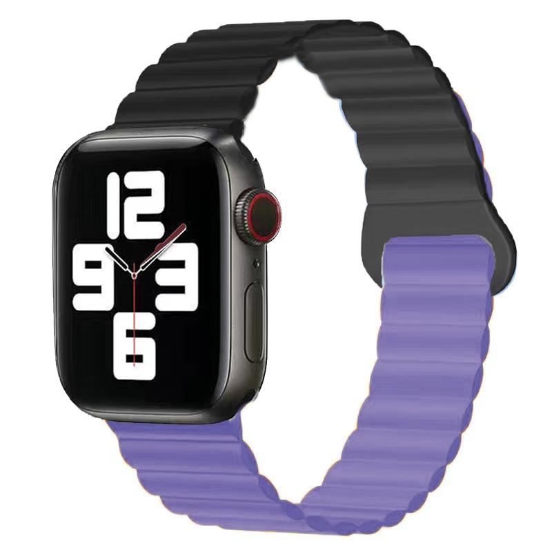 Простой силиконовый ремешок для часов Apple Watch Ultra 9 8 7 49 мм 45 мм 41 мм Силиконовый ремешок с магнитной застежкой для часов iWatch 6 5 4 SE 44 мм 40 мм 42 мм