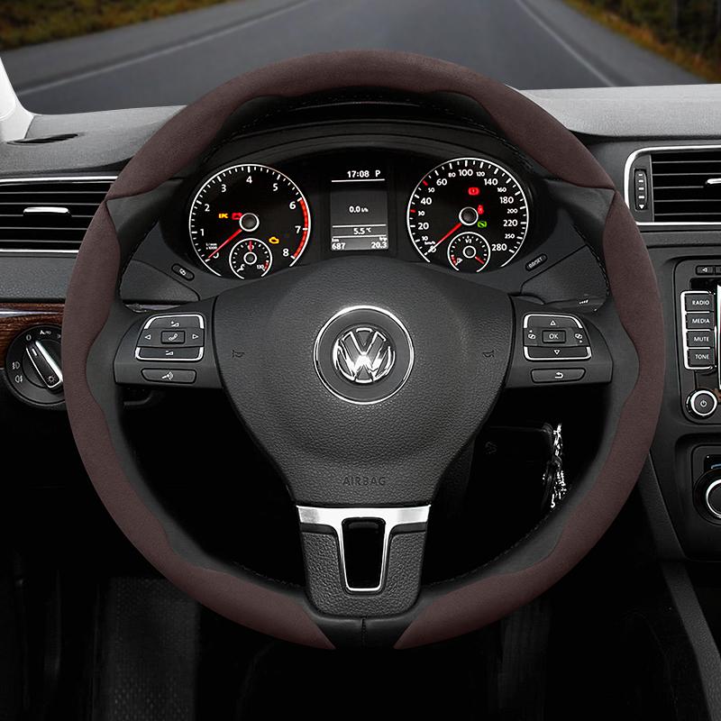 Подходит для Volkswagen Нескользящая Пряжка Сегментированная Замшевая Накладка на Руль Подходит для Polo Golf 5 6 7 Gol Cc Passat B6 B8 Jetta Scirocco T4