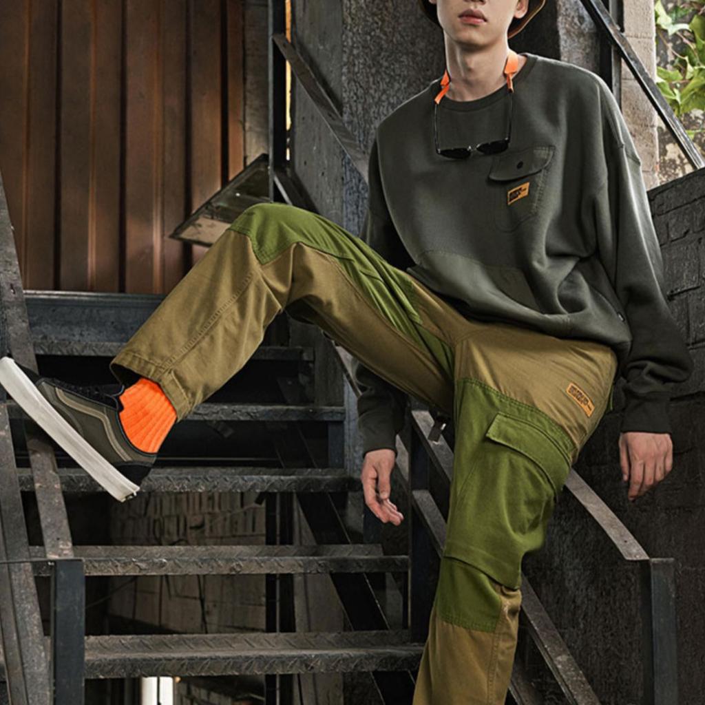 Vans Винтажный карманный однотонный пуловер, толстовка мужская, армейско-зеленая VN0A54O6KCZ