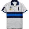 Polo Ralph Lauren Big Pony Stripe Embroidered Short Sleeve Polo Shirt Men Tops Gray 710784714-001