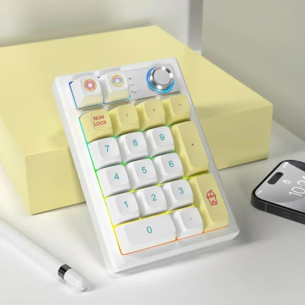 Keycool K19 Keypad 3Mode 2.4G Bluetooth Wireless Keypad PBT 19Keys Customization Number Pads For Pc Computer Accessories Gifts