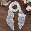 Floral Embroidery Hair Scarf Lace Long Ribbon Scarf White Flower Lace Neckerchief  Decorative Strap Necklace Head Wrap Scarves