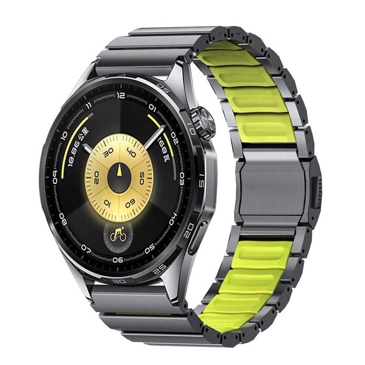 22mm Norman Magnetic Buckle Titanium Metal Silicone Watch Band, Adjustable Premium Replacement Sport Wrist Strap