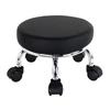 WKWKER Modern Stool with PU Circular Rolling Small Multidirectional Wheeled Low Height Suitable for Home Garages and Stores Wheels, Leather, Stool,