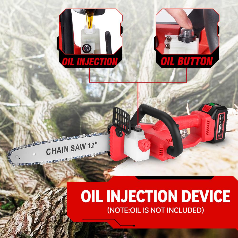 ONEVAN 12-дюймовая бесщеточная электрическая цепная пила аккумуляторная 6600 Вт аккумуляторная пила садовые электроинструменты для Makita 18 В аккумулятор