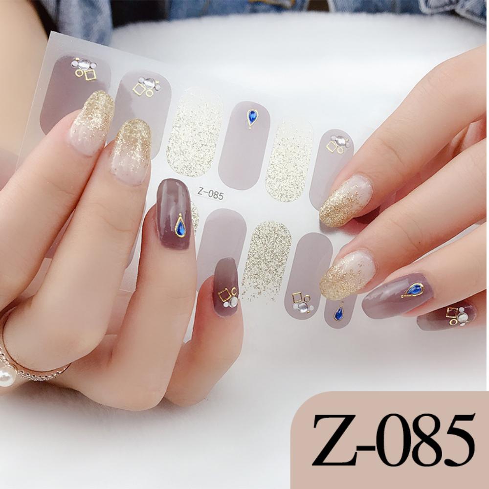 Z трехмерная водонепроницаемая запекаемая гель-лаковая пленка полная наклейка простой европейский и американский стиль продвинутая пленка для ногтей бумага наклейка для ногтей