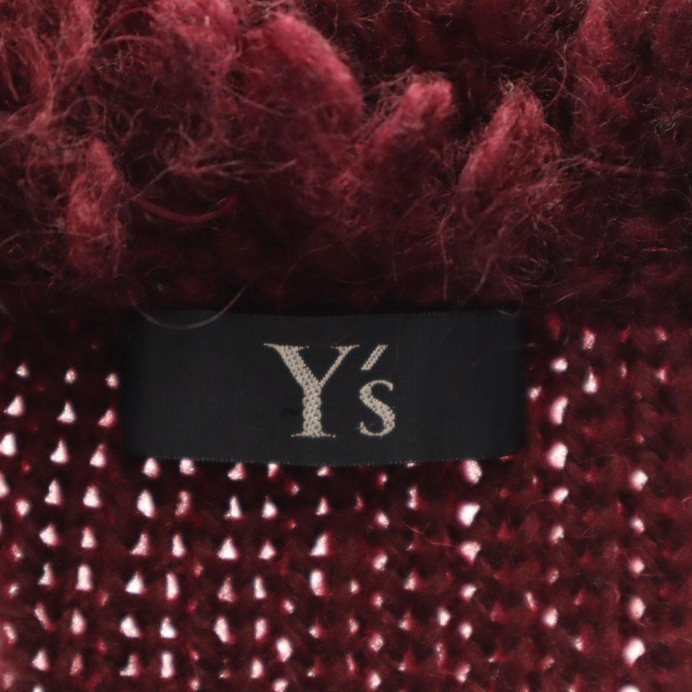 Y's сделано в Японии Вязаный кардиган с длинным рукавом Бордовый Youji Yamamoto Женский Б/у