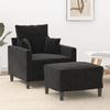 VidaXL Armchair with Footrest Black 60 Cm Velvet, Sofa, Armchair, TV Armchair, Single Sofa, Seat, Recliner Sofa, 3201102
