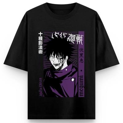 Аниме Jujutsu Kaisen Фушигуро Мегуми Печать Хлопковая Футболка Мужская и Женская Мода Харадзюку Летняя Аниме Периферия Одежда
