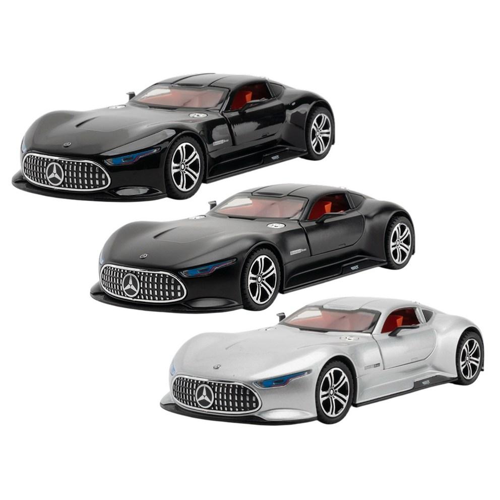 Mercedes-Benz AMG Vision Gran Turismo 1:24 Литая модель гоночного автомобиля из сплава с механизмом обратного хода, глянцевый черный