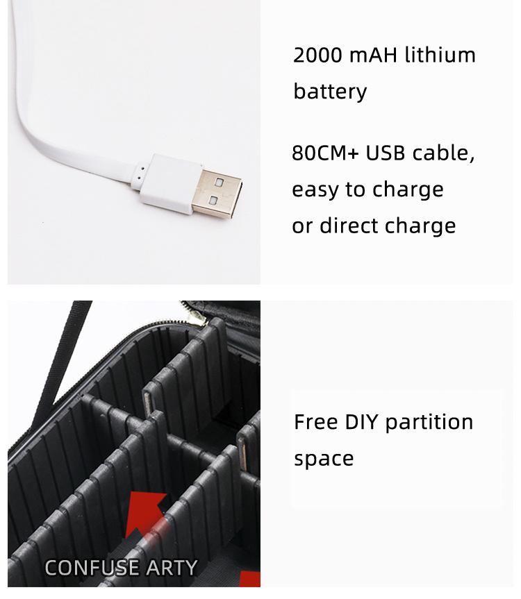 Новая умная косметичка со светодиодной подсветкой и большим зеркалом, водонепроницаемый дорожный косметичка из искусственной кожи для женщин