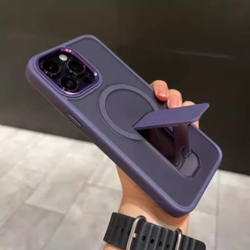 Hidden Folding Bracket New Magnetic Suction Suitable for Apple 16proMax Mobile Phone Case 15 Matte IPhone 13 Couple