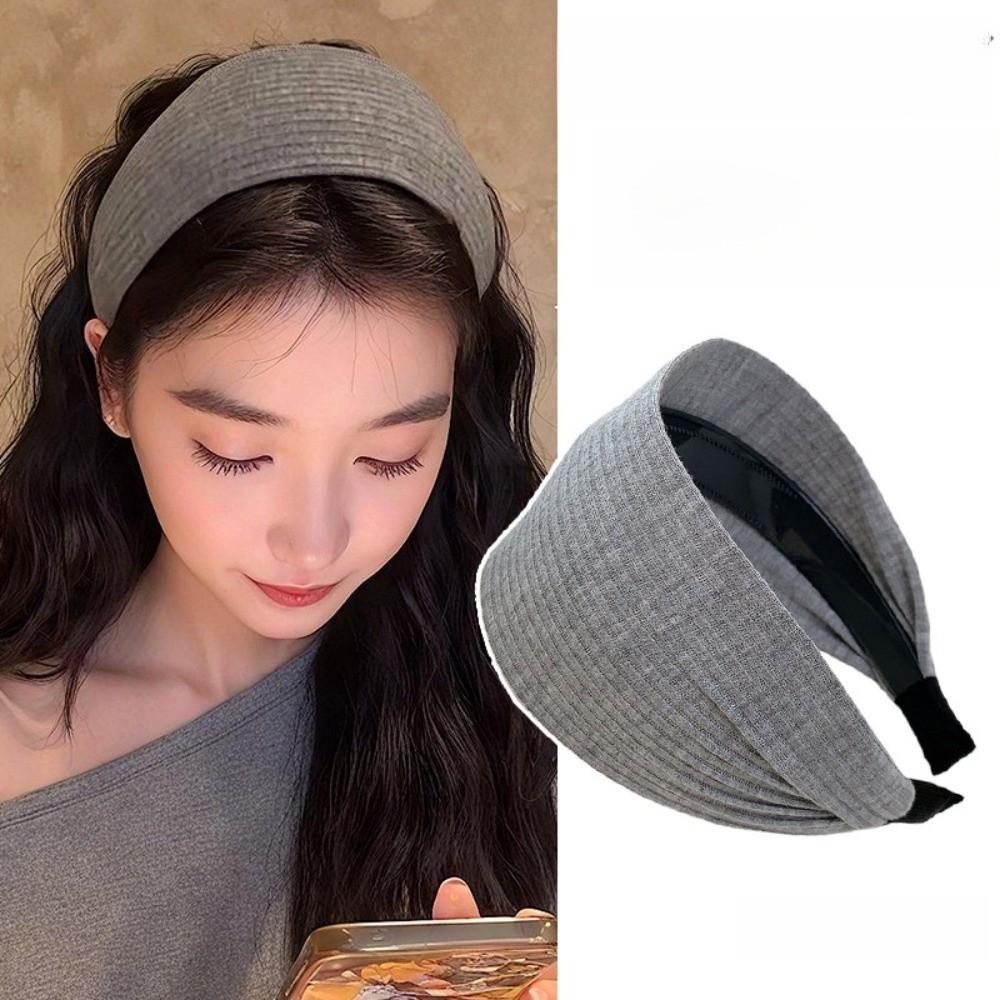 High-End Turban Headband Soft Head Band Trendy Wide Knitting Hairbands Hair Accessories