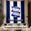 Custom Text Tapestry BIRMINGHAM CITY Football Print Wall Tapestry Indoor Living Room Wall Decor