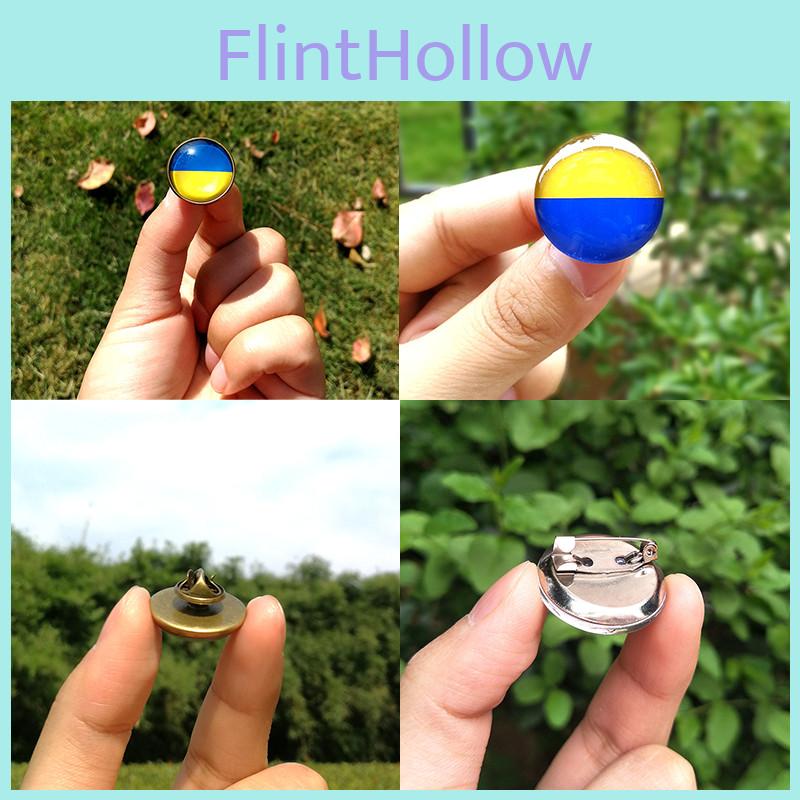 Stylish Ukraine Flag Button Badge Brooch For Backpacks And Satchels