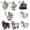 Medieval Figures Antique Roman Minifigures Knight Soldier Action Figures Crusader Horses Building Blocks Toys Kids Toys Gifts