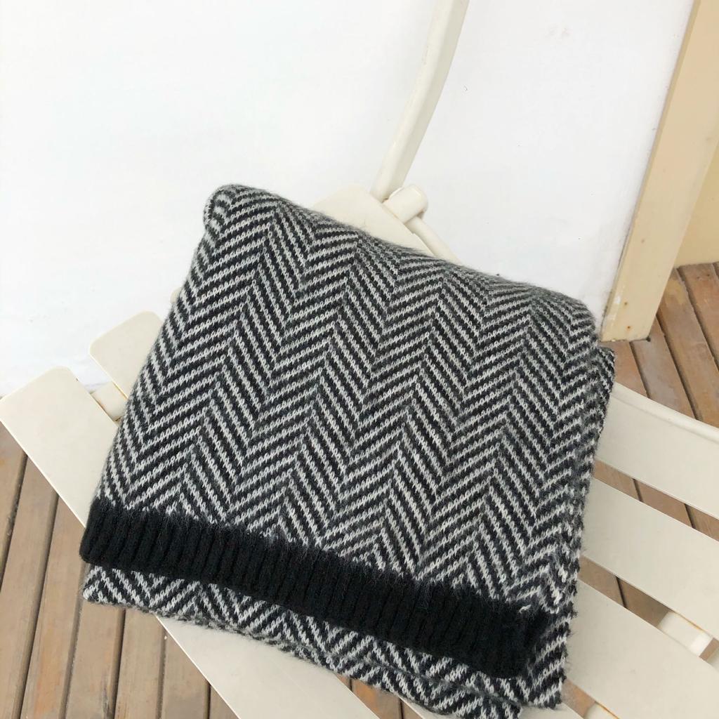 Herringbone Scarf Color Matching Warm Scarf Imitation Cashmere Soft Feel Scarf College Wind Wool Line 100 Matching