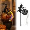 Halloween Landscaping Atmosphere Light Witch Cauldron Garden Light, Metal Yard Stake with LED String Colorful Flowing Water Effect Lights, Waterproof