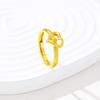 Trendy Hollow Heart Adjustable Ring for Women - Durable Vietnamese Gold with Long-Lasting Color Retention
