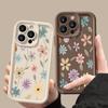 For iPhone 16 Pro Max 15 Pro 14 13 12 11 XS XR 8 7 Case Shell Color Floral Pattern Soft Silicone Shockproof TPU Lens Protection Matte Phone Cover