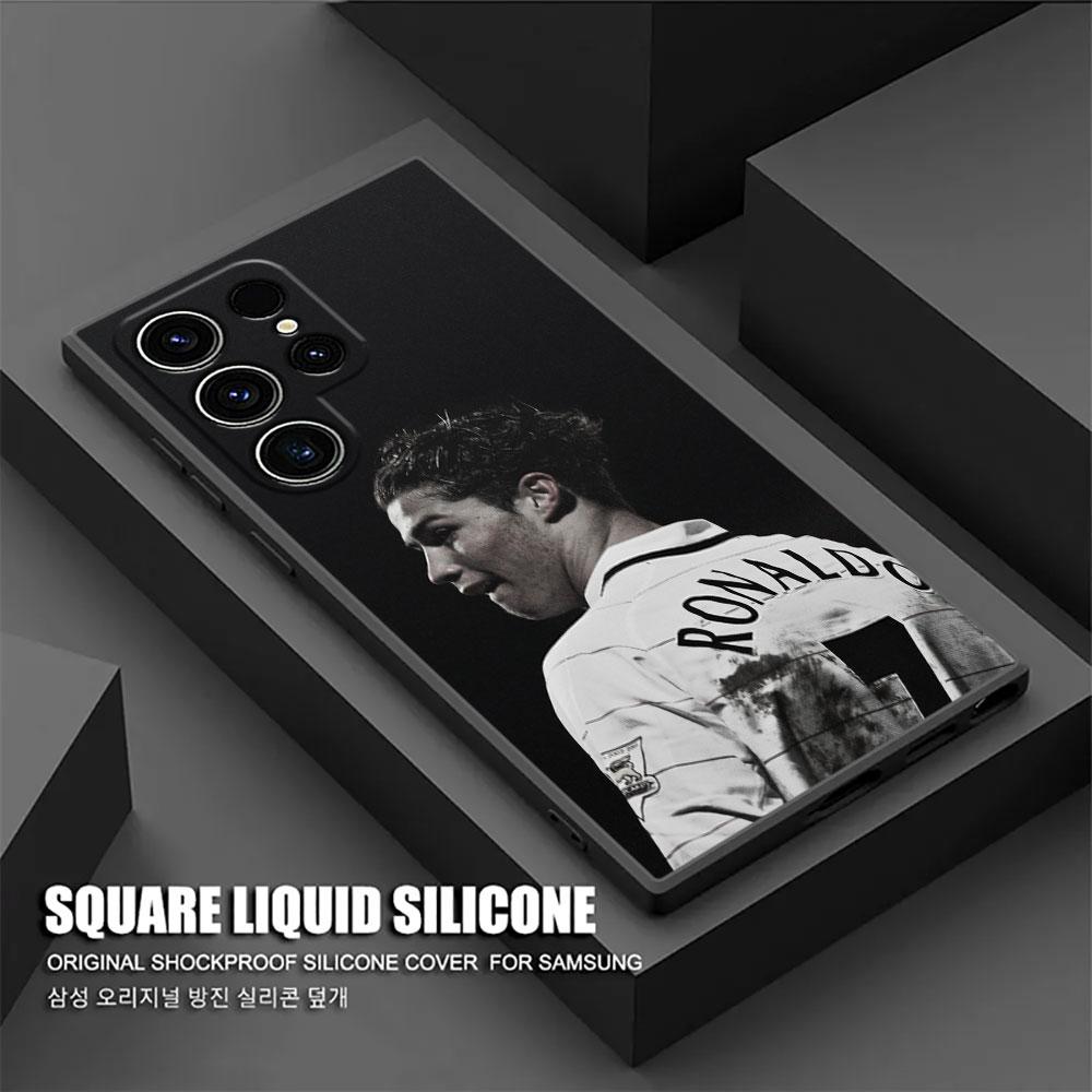 C-R-7 Темный Футбольный S26Ultra Силиконовый Чехол Для Samsung Galaxy S26 S25 S24 S23 S20 S21 FE S22 Ultra Plus 5G Чехол Мягкая Крышка для Телефона