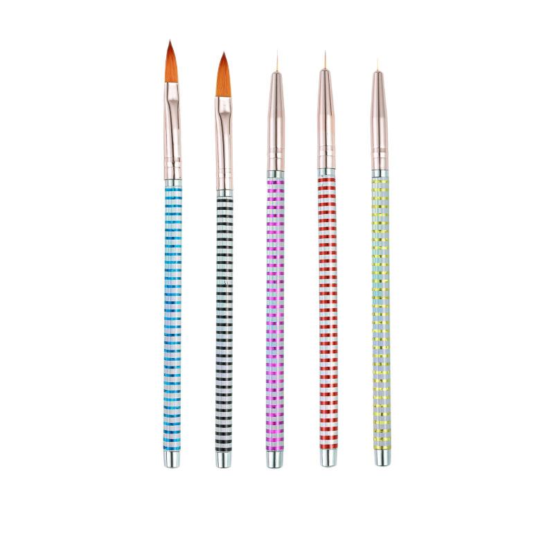 5 Pcs Nails Art Dotting Pen Nails Brushes For Nails Art Accessories Tools Kits Nail Supplies For Professionals Manicure Set