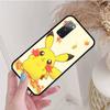 Черный чехол для Samsung Note 20 Lite S24 Ultra S23 A03 A05 A06 A11 A71 A15 A16 A13 A24 A25 A33 A52 A53 A50 M55 M35 Plus P-33 Pokemons Pikachu