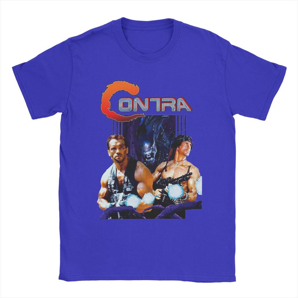 Мужская футболка Contra Movie Игра Одежда из чистого хлопка Новинка Футболка с коротким рукавом и круглым вырезом Футболка с принтом