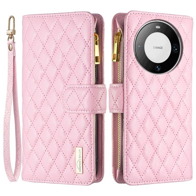 BF Style-15 для Huawei Mate 60 Pro/Mate 60 Pro кожаный чехол с карманом на молнии и подставкой для телефона