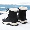 TUINANLE Зимние снежные ботинки Женские до середины икры Нескользящие и теплые хлопковые ботинки на толстой подошве Утепленные хлопковые ботинки