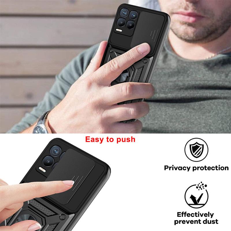 Противоударный защитный чехол со слайд-камерой для Realme 8 8Pro C21 C21Y C25 C12 C11, чехол-книжка для OPPO A74 A54 5G