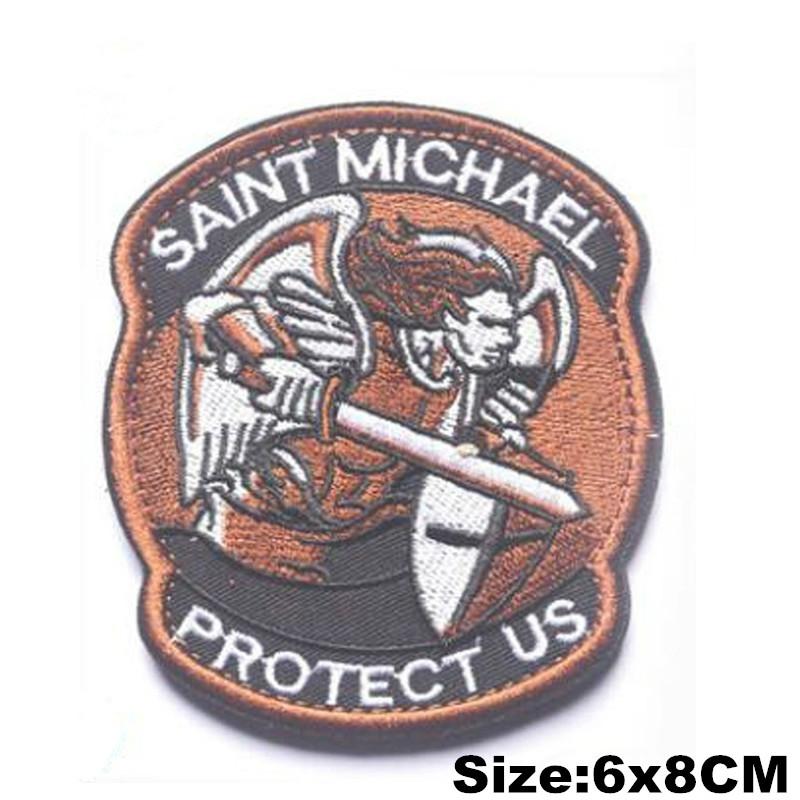 Значок SAINT MICHAEL PROTECT US, вышитые нашивки на крючках, военные тактические нашивки для одежды, нарукавные повязки для кепок, рюкзаков, знаки отличия, декоративные