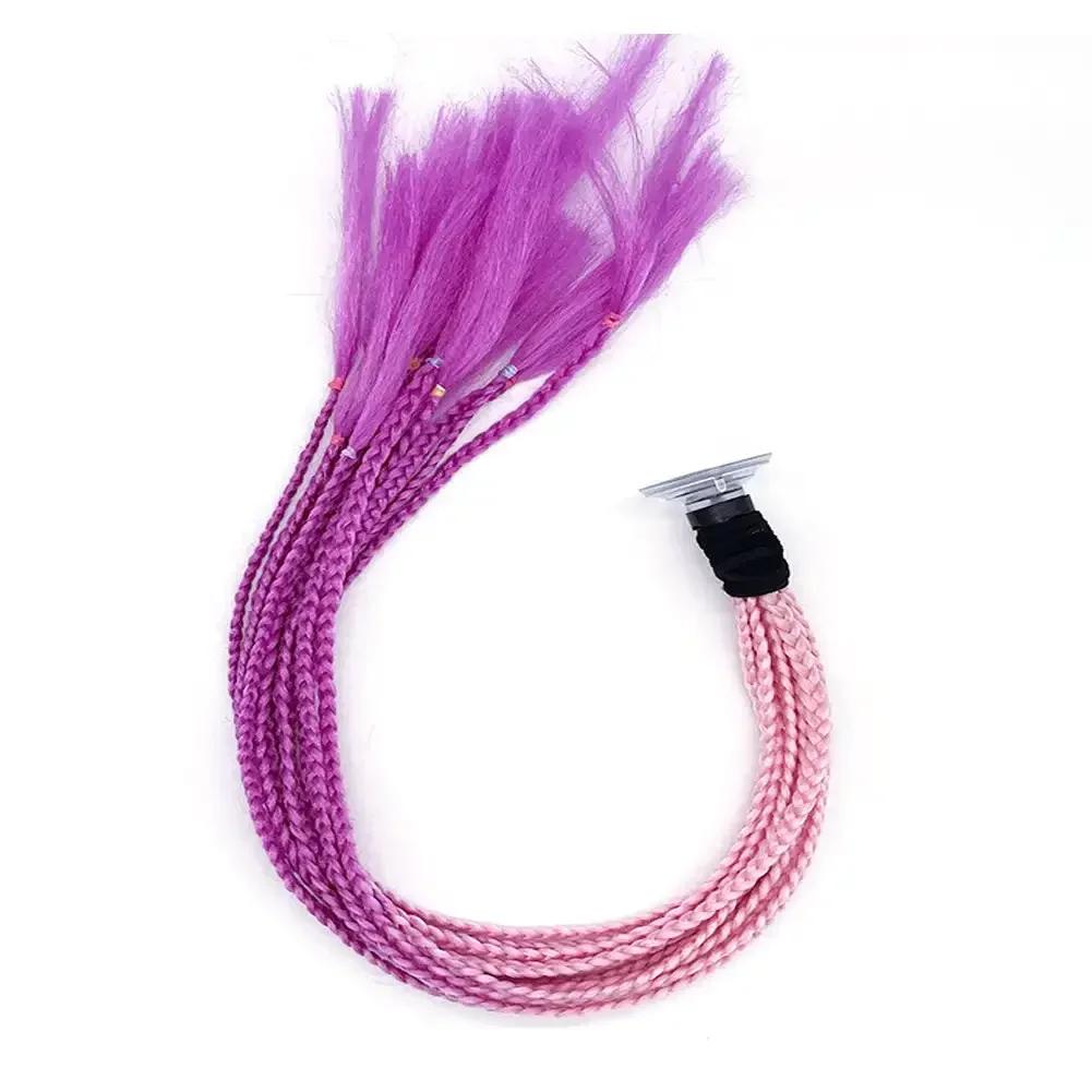 Дреды для шлема, косички для мотоцикла, грязная косичка, градиентная синтетическая косичка с присоской