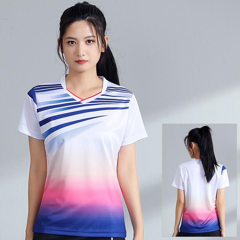 Men Women Badminton Sport Set Short Sleeve Quick Dry Training Uniform Team Outfit