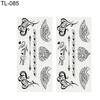 2 листа перо розы письмо бабочка временная татуировка рука боди-арт наклейка