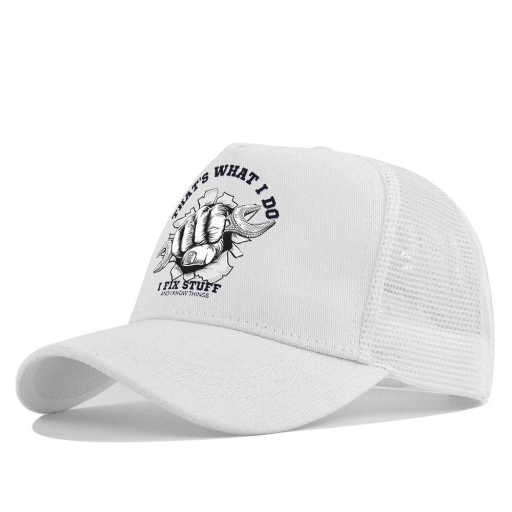 Breathable Summer Baseball Cap Mechanic Graphic Outdoor Sun Hat Vintage Mesh Trucker Hat For Men