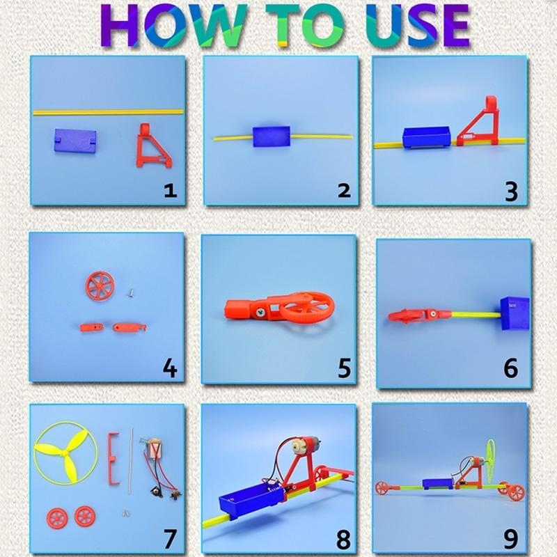 Воздушный лопастной электрический гоночный автомобиль Наука Физический эксперимент Игрушки для детей Подростки Сборка своими руками Обучающие игрушки Подарки