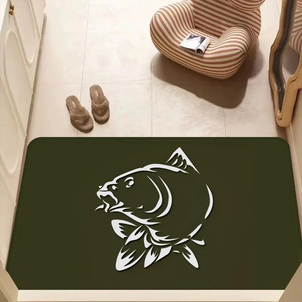 Логотип Nash Fishing Коврик для пола Коврик для ванной Комната для детей Спальня Декорация Балкон Противоскользящий Дверной коврик Гостиная Прикроватные коврики
