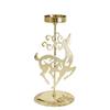 Christmas Candle Holder, Golden Iron Desktop Candle Holder Decoration, Holiday Table Center, Suitable For Party Decoration