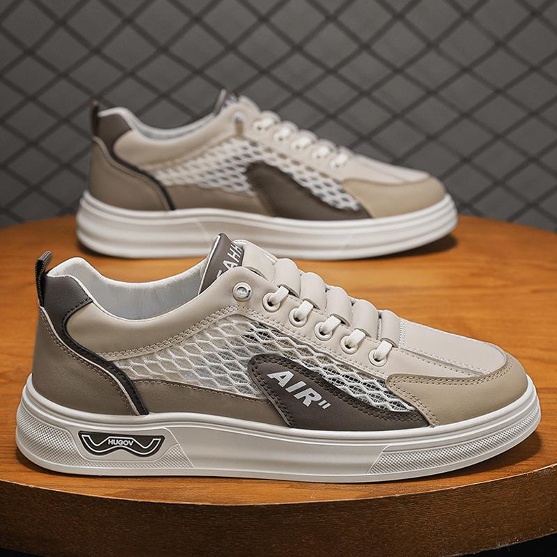 New Four-season Wearable Men's Shoes Sports Board Shoes Fashionable Flat Heel Color Matching Versatile Daily Comfortable Breathable Men's Trendy Shoes