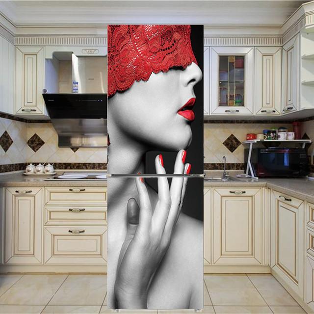 Art New Rose стикер на холодильник с цветочным узором, наклейки на стену, украшение дома, кухня, настенная роспись, декор, современный ремонт