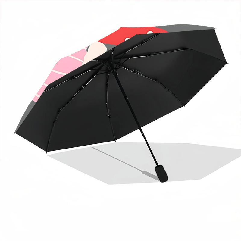 1pc Christmas Dog Automatic Folding Umbrella, 8-Rib Durable Iron Frame, Compact Travel Umbrella for Women & Men 011