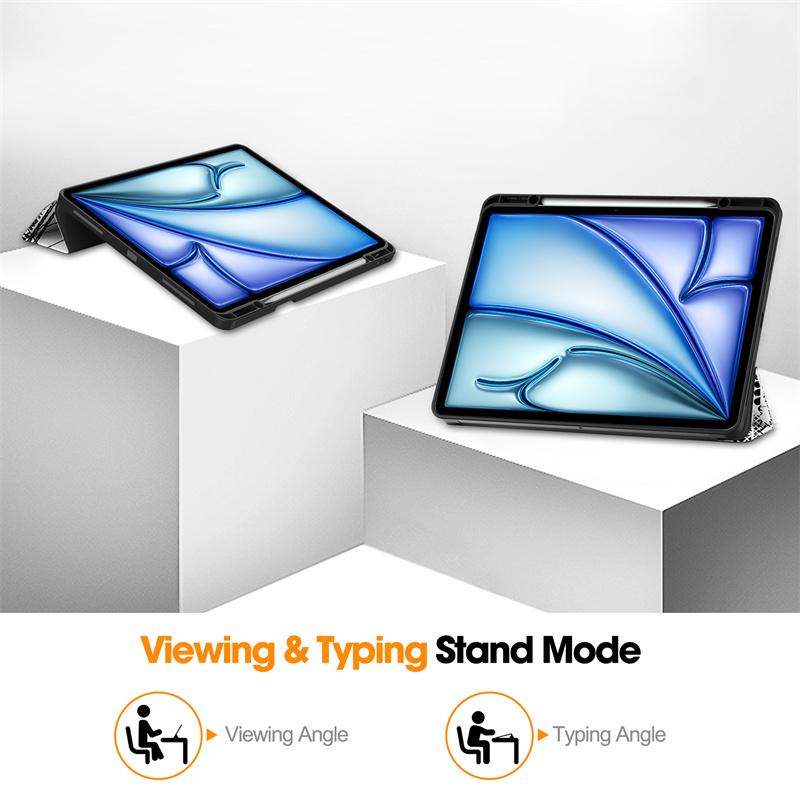 Чехол Funda For iPad Air 2024 M2 из окрашенной искусственной кожи, защитный чехол для iPad Air 13 дюймов, 11 дюймов 2024 с держателем для ручки