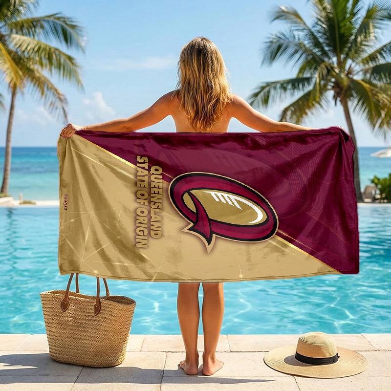 Queensland Maroons Fashion Beach Towel Portable Soft Quick Dry Towel For Swimming Camping Holiday Use